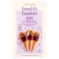 Bowl & Basket Mini Vanilla Ice Cream Cones, 2.25 fl oz, 10 count, 22.5 Fluid ounce