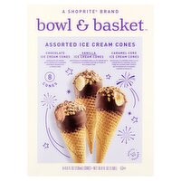 Bowl & Basket Assorted Ice Cream Cones, 4.6 fl oz, 8 count, 36.8 Fluid ounce