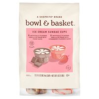 Bowl & Basket Ice Cream Sundae Cups, 3 fl oz, 12 count, 36 Fluid ounce