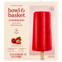 Bowl & Basket Strawberry Fruit Bars, 2.75 fl oz, 6 count, 16.5 Fluid ounce