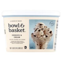 Bowl & Basket Cookies & Cream Rich & Creamy Ice Cream, 1.5 qt, 48 Fluid ounce