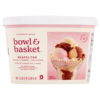 Bowl & Basket Neapolitan Chocolate, Strawberry & Vanilla Flavored Ice Cream, 1.5 qt