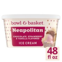 Bowl & Basket Neapolitan Chocolate, Strawberry & Vanilla Flavored Ice Cream, 1.5 qt