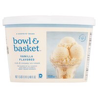 Bowl & Basket Vanilla Flavored Rich & Creamy Ice Cream, 1.5 qt, 48 Fluid ounce