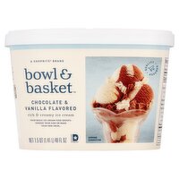 Bowl & Basket Chocolate & Vanilla Flavored Rich & Creamy Ice Cream, 1.5 qt, 48 Fluid ounce