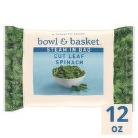 Bowl & Basket Steam in Bag Cut Leaf Spinach, 12 oz, 12 Ounce