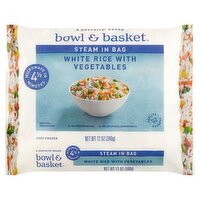 Bowl & Basket Steam in Bag White Rice with Vegetables, 12 oz, 12 Ounce