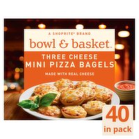 Bowl & Basket Three Cheese Mini Pizza Bagels, 40 count, 31.1 oz, 31.1 Ounce