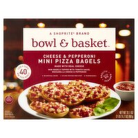 Bowl & Basket Cheese & Pepperoni Mini Pizza Bagels, 40 count, 31.1 oz, 31.1 Ounce