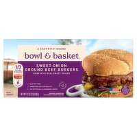 Bowl & Basket Sweet Onion Ground Beef Burgers, 6 count, 32 oz