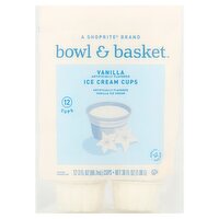 Bowl & Basket Vanilla Ice Cream Cups, 3 fl oz, 12 count, 36 Fluid ounce