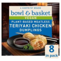 Bowl & Basket Vegan Plant-Based Meatless Teriyaki Chicken Dumplings, 8 count, 7.9 oz, 7.9 Ounce