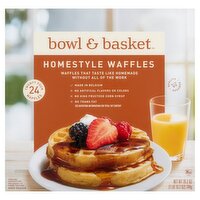 Bowl & Basket Homestyle Waffles, 24 count, 26.2 oz, 26.2 Ounce