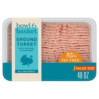 Bowl & Basket 85% Lean 15% Fat Free Ground Turkey Value Size, 48 oz