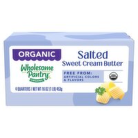Wholesome Pantry Organic Salted Sweet Cream Butter, 4 count, 16 oz
