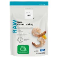 Wholesome Pantry Raw Large Cleaned Shrimp, 62-80 shrimp per bag, 32oz, 2 Pound