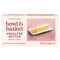 Bowl & Basket Sweet Cream Unsalted Butter, 4 count, 16 oz