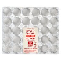 Bowl & Basket Fresh White Eggs, Large, 30 count, 60 oz