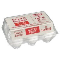 Bowl & Basket White Eggs, Large, 6 count, 12 oz, 6 Each