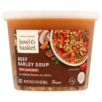 Bowl & Basket Beef Barley Soup with Lean Beef, 20 oz, 20 Ounce