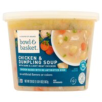 Bowl & Basket Chicken & Dumpling Soup with Dark and Light Meat Chicken, 20 oz, 20 Ounce