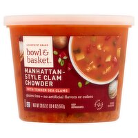 Bowl & Basket Manhattan Style Clam Chowder with Tender Sea Clams Soup, 20 oz, 20 Ounce