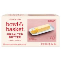 Bowl & Basket Sweet Cream Unsalted Butter KFP, 4 count, 16 oz