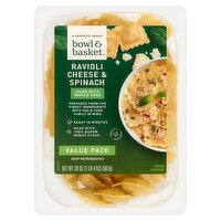 Bowl & Basket Cheese & Spinach Ravioli Value Pack, 20 oz, 20 Ounce