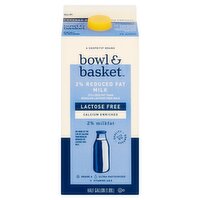 Bowl & Basket Lactose Free Calcium Enriched 2% Reduced Fat Milk, half gallon, 64 Fluid ounce