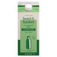 Bowl & Basket Lactose Free 1% Low Fat Milk, half gallon, 64 Fluid ounce