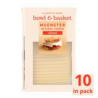 Bowl & Basket Sliced Muenster Natural Cheese, 10 count, 8 oz