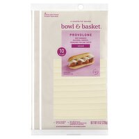 Bowl & Basket Sliced Provolone Natural Cheese, 10 count, 8 oz