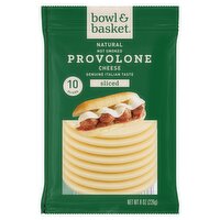 Bowl & Basket Sliced Not Smoked Provolone Natural Cheese, 10 count, 8 oz