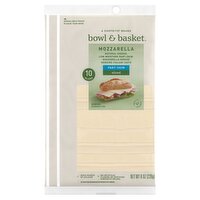 Bowl & Basket Sliced Part-Skim Mozzarella Natural Cheese, 8 oz