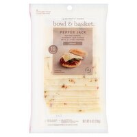 Bowl & Basket Sliced Pepper Jack Natural Cheese, 10 count, 8 oz