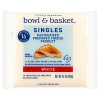 Bowl & Basket Singles White Cheese, 3/4 oz, 16 count