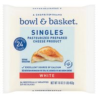 Bowl & Basket Singles White Cheese, 2/3 oz, 24 count, 16 Ounce