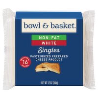 Bowl & Basket Non-Fat White Singles Cheese, 16 count, 12 oz
