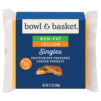Bowl & Basket Non-Fat Yellow Singles Cheese, 16 count, 12 oz
