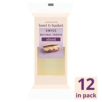 Bowl & Basket Sliced Swiss Natural Cheese, 12 count, 16 oz, 16 Ounce