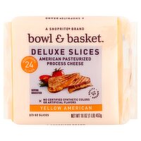 Bowl & Basket Deluxe Slices Yellow American Cheese, 2/3 oz, 24 count, 16 Ounce