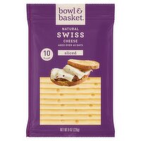 Bowl & Basket Sliced Swiss Natural Cheese, 10 count, 8 oz