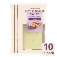 Bowl & Basket Sliced Swiss Natural Cheese, 10 count, 8 oz