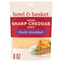Bowl & Basket Finely Shredded Sharp Cheddar Natural Cheese, 8 oz