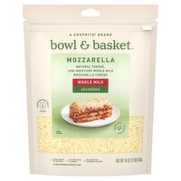 Bowl & Basket Shredded Whole Milk Mozzarella Cheese, 16 oz