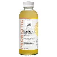 Wholesome Pantry Organic Probiotic Ginger Lemon Kombucha, 16 fl oz, 16 Fluid ounce