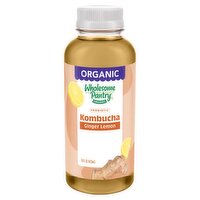 Wholesome Pantry Organic Ginger Lemon Probiotic Kombucha, 16 fl oz