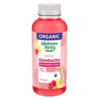 Wholesome Pantry Organic Lemon Raspberry Ginger Probiotic Kombucha, 16 fl oz