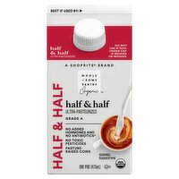 Wholesome Pantry Organic Half & Half, one pint, 16 Fluid ounce