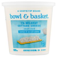 Bowl & Basket Lowfat & No Salt Added Small Curd 1% Milkfat Cottage Cheese, 24 oz